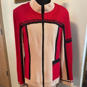 Red/Tan knit suit